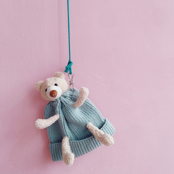 Wholesale children's bear wool hat JDC-FH-LH062 FashionHat 旅禾 Shallow lake blue Wholesale Jewelry JoyasDeChina Joyas De China