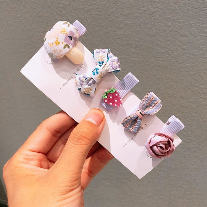 Wholesale Children's Bow Hairpin 5 Piece Set JDC-HC-Shij003 Hair Clips 世景 6 Wholesale Jewelry JoyasDeChina Joyas De China