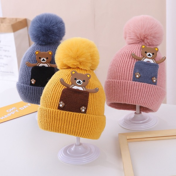 Wholesale children's cartoon bear cotton knit hat JDC-FH-GSKC002 Fashionhat JoyasDeChina Wholesale Jewelry JoyasDeChina Joyas De China