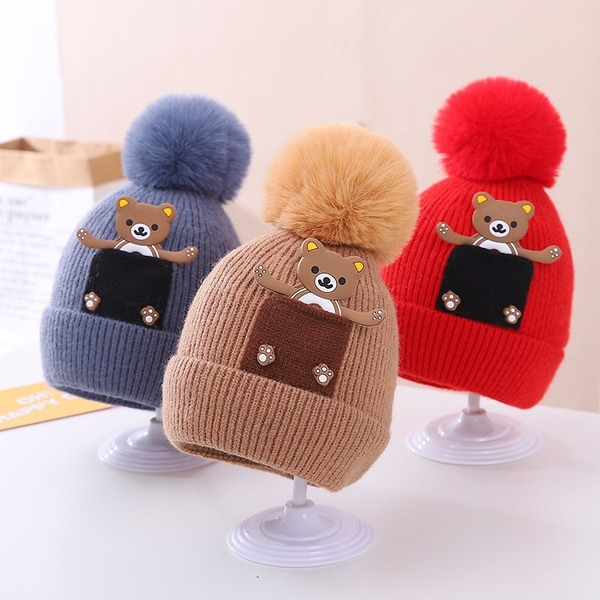 Wholesale children's cartoon bear cotton knit hat JDC-FH-GSKC002 Fashionhat JoyasDeChina Wholesale Jewelry JoyasDeChina Joyas De China