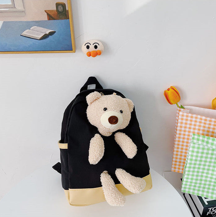 Wholesale children's cartoon bear nylon backpack JDC-BP-JiaQ021 Backpack Bags 家庆 black Wholesale Jewelry JoyasDeChina Joyas De China