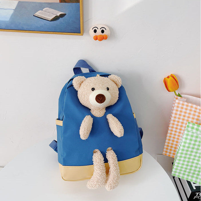 Wholesale children's cartoon bear nylon backpack JDC-BP-JiaQ021 Backpack Bags 家庆 blue Wholesale Jewelry JoyasDeChina Joyas De China
