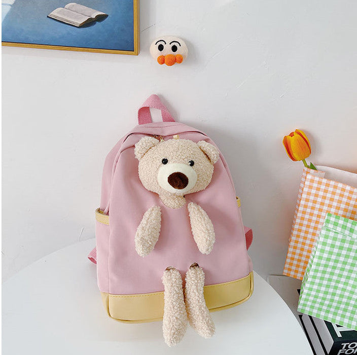 Wholesale children's cartoon bear nylon backpack JDC-BP-JiaQ021 Backpack Bags 家庆 pink Wholesale Jewelry JoyasDeChina Joyas De China