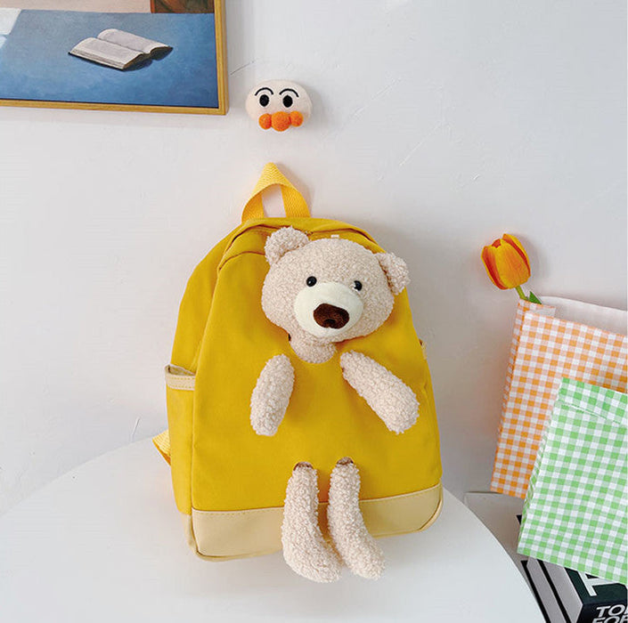 Wholesale children's cartoon bear nylon backpack JDC-BP-JiaQ021 Backpack Bags 家庆 yellow Wholesale Jewelry JoyasDeChina Joyas De China