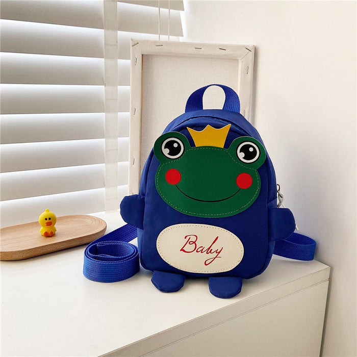 Wholesale children's cartoon frog nylon backpack JDC-BP-JiaQ030 Backpack Bags 家庆 blue Wholesale Jewelry JoyasDeChina Joyas De China
