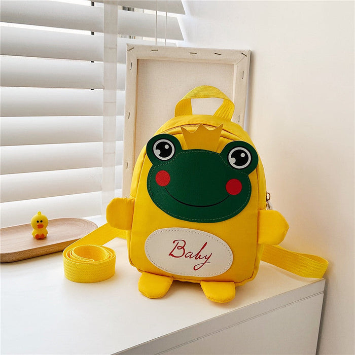 Wholesale children's cartoon frog nylon backpack JDC-BP-JiaQ030 Backpack Bags 家庆 yellow Wholesale Jewelry JoyasDeChina Joyas De China