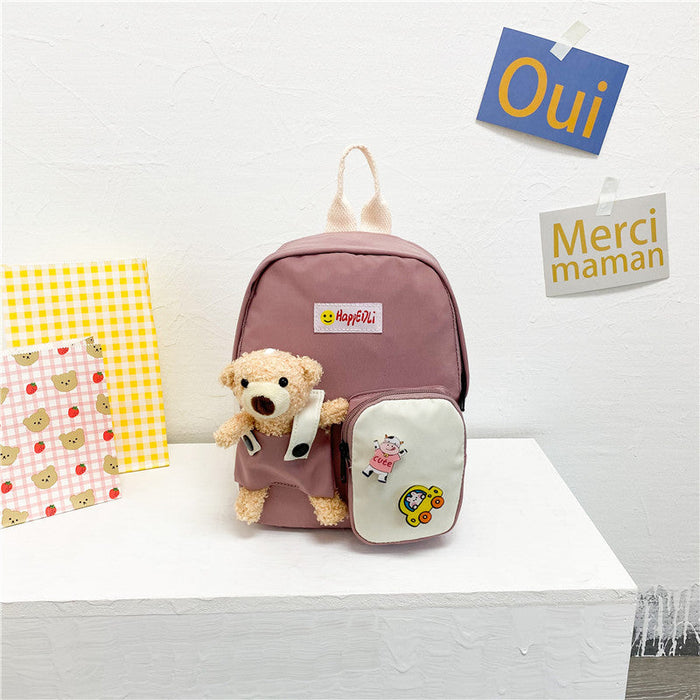 Wholesale children's cartoon nylon backpack JDC-BP-JiaQ027 Backpack Bags 家庆 pink Wholesale Jewelry JoyasDeChina Joyas De China