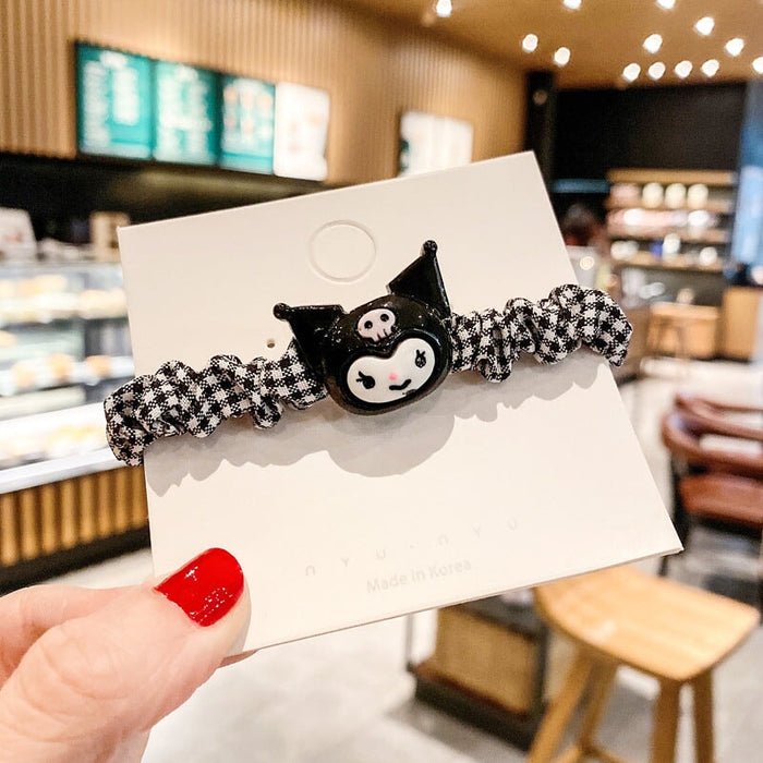 Wholesale children's cartoon plaid large intestine hair loop JDC-HS-ZY001 Hair Scrunchies 紫芸 Wholesale Jewelry JoyasDeChina Joyas De China