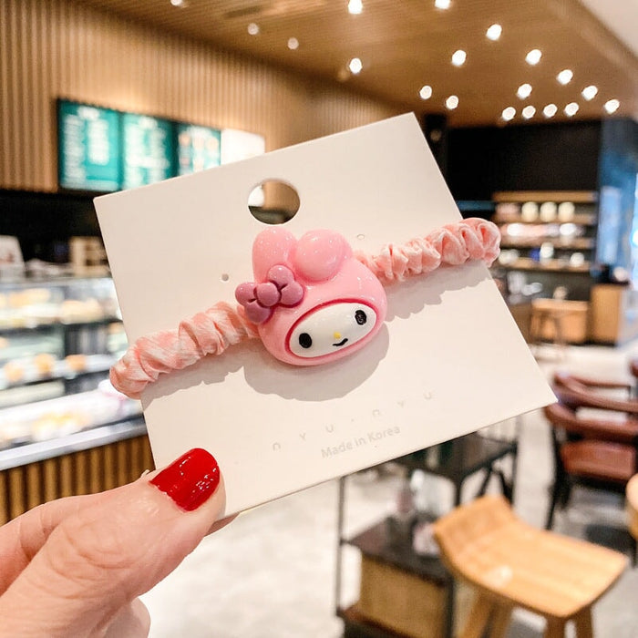 Wholesale children's cartoon plaid large intestine hair loop JDC-HS-ZY001 Hair Scrunchies 紫芸 Pink butterfly Wholesale Jewelry JoyasDeChina Joyas De China