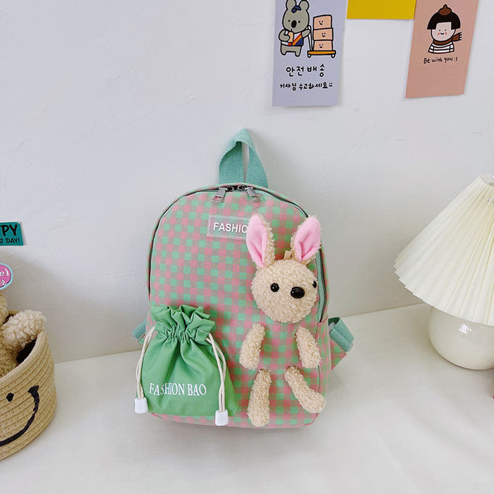 Wholesale children's cartoon rabbit nylon backpack JDC-BP-JiaQ022 Backpack Bags 家庆 green Wholesale Jewelry JoyasDeChina Joyas De China