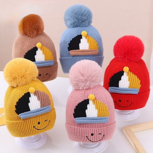 Wholesale children's cartoon smiley knitted woolen hat JDC-FH-GSKC006 Fashionhat JoyasDeChina Wholesale Jewelry JoyasDeChina Joyas De China