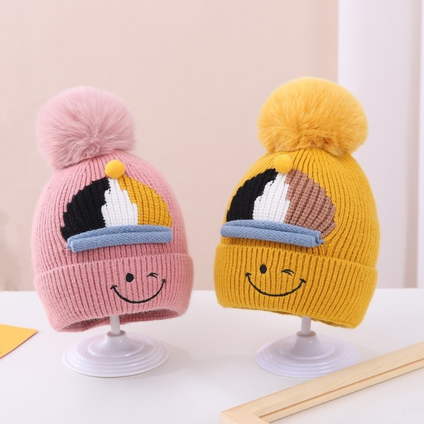 Wholesale children's cartoon smiley knitted woolen hat JDC-FH-GSKC006 Fashionhat JoyasDeChina Wholesale Jewelry JoyasDeChina Joyas De China