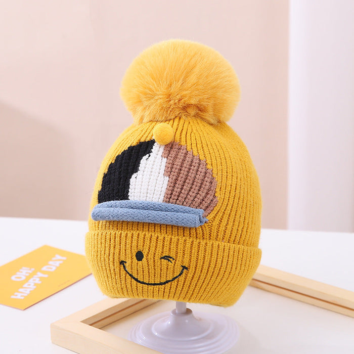 Wholesale children's cartoon smiley knitted woolen hat JDC-FH-GSKC006 Fashionhat JoyasDeChina yellow 46-48CM Wholesale Jewelry JoyasDeChina Joyas De China