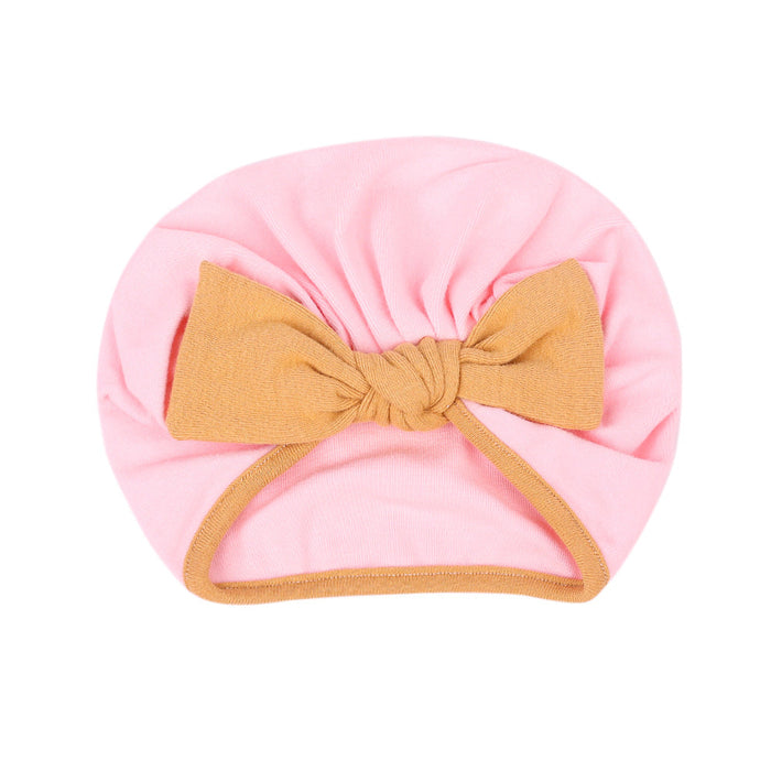 Wholesale children's cotton Pullover hat with bowknot fashion hat JDC-FH-GSQN025 Fashionhat JoyasDeChina pink Yellow bow Wholesale Jewelry JoyasDeChina Joyas De China