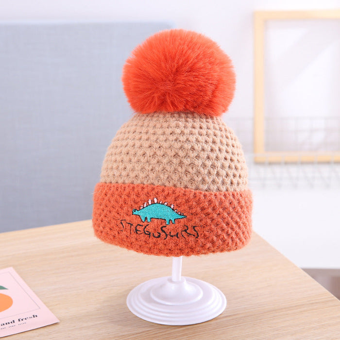 Wholesale children's dinosaur color knitted woolen hat JDC-FH-GSKC007 Fashionhat JoyasDeChina orange 46-48CM Wholesale Jewelry JoyasDeChina Joyas De China