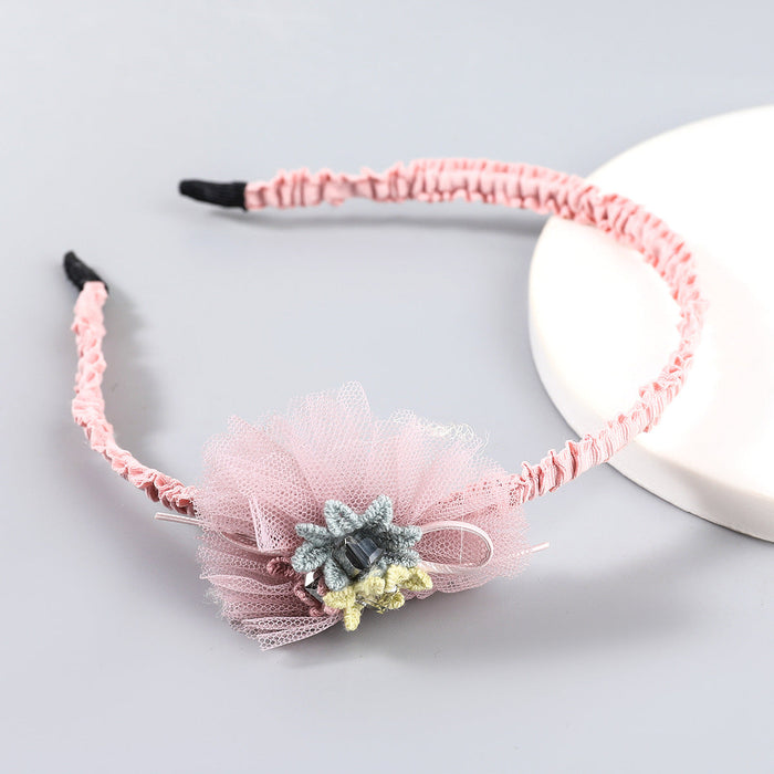 Wholesale children's fabric acrylic lace headband JDC-HD-JL010 Headband JoyasDeChina pink Wholesale Jewelry JoyasDeChina Joyas De China