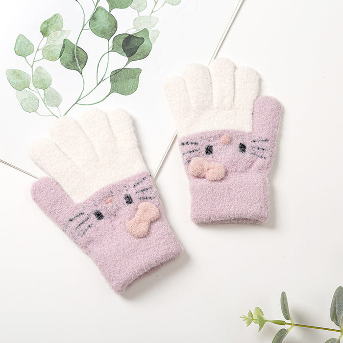 Wholesale children's gloves knitted acrylic warm gloves JDC-GS-FanP007 Gloves 梵普 purple one size Wholesale Jewelry JoyasDeChina Joyas De China