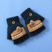 Wholesale Children's Knitted Crystal Mink Fleece Half Finger Gloves JDC-GS-RH003 Gloves 润赫 Dark gray Children Wholesale Jewelry JoyasDeChina Joyas De China