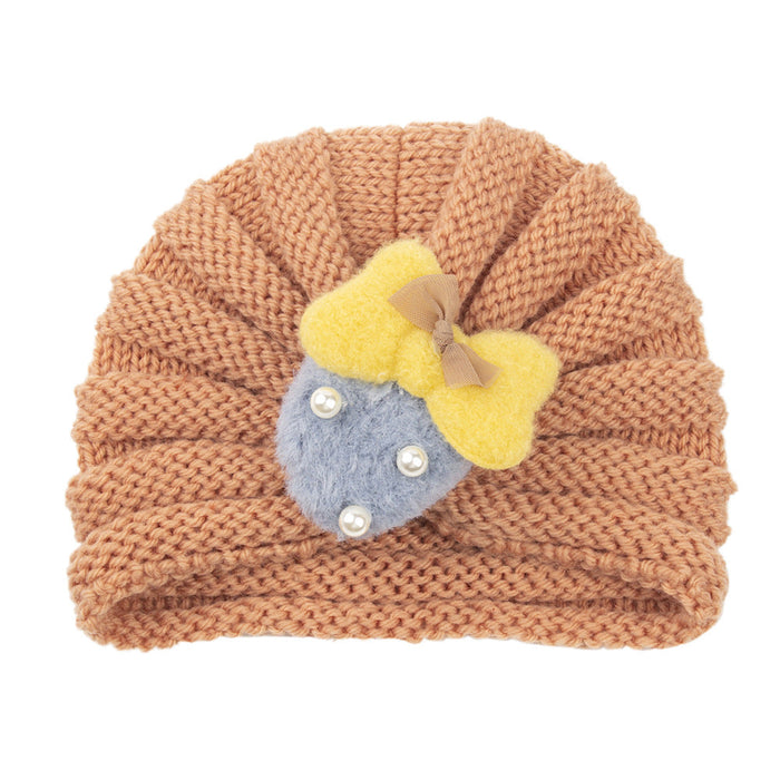 Wholesale children's knitted wool fashion hat JDC-FH-GSQN023 Fashionhat JoyasDeChina Apricot color Wholesale Jewelry JoyasDeChina Joyas De China