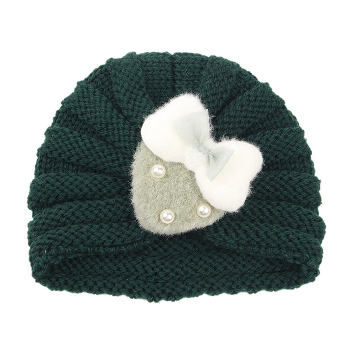 Wholesale children's knitted wool fashion hat JDC-FH-GSQN023 Fashionhat JoyasDeChina dark green Wholesale Jewelry JoyasDeChina Joyas De China
