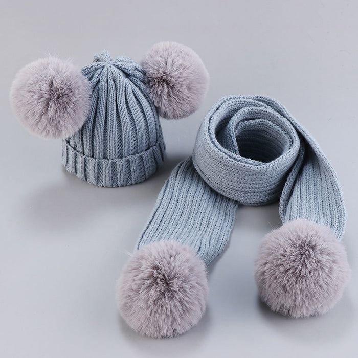 Wholesale children's knitted woolen hat and scarf set JDC-FH-GSJN002 Fashionhat JoyasDeChina Suit-grey Wholesale Jewelry JoyasDeChina Joyas De China
