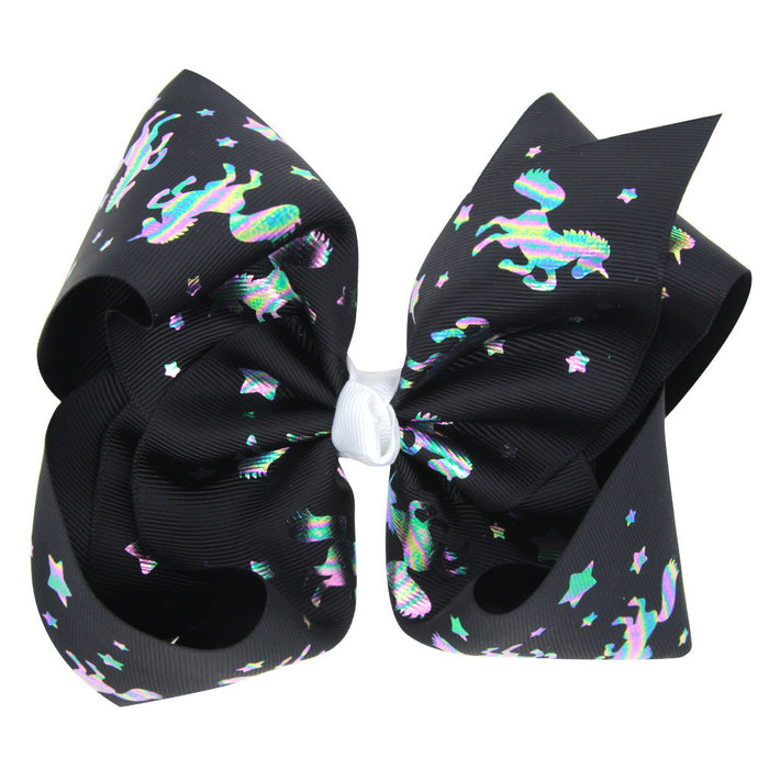 Wholesale children's large bow hairpin children＊s hair clips JDC-HC-GSQN005 Hair Clips JoyasDeChina Black unicorn Wholesale Jewelry JoyasDeChina Joyas De China