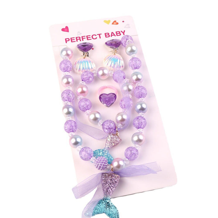 Wholesale children's pearl necklace bracelet ring earring set JDC-NE-Duor004 Necklaces 朵蕊 Wholesale Jewelry JoyasDeChina Joyas De China