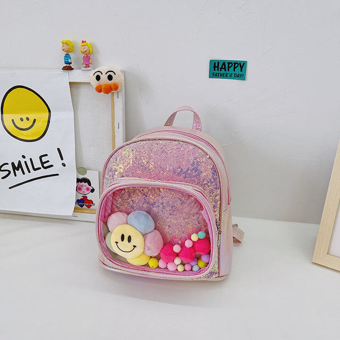 Wholesale Children's PU Sequined Backpack JDC-BP-JiaQ019 Backpack Bags 家庆 pink Wholesale Jewelry JoyasDeChina Joyas De China