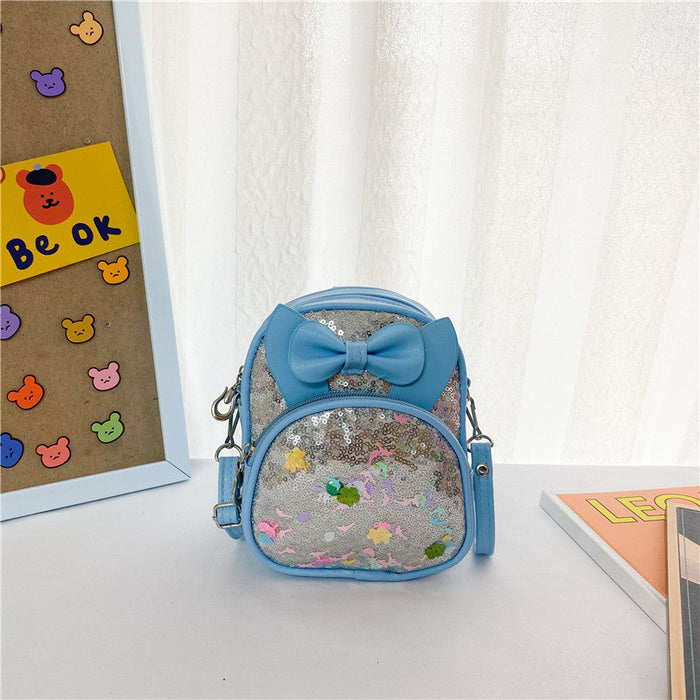 Wholesale Children's PU Sequined Backpack JDC-BP-JiaQ031 Backpack Bags 家庆 blue Wholesale Jewelry JoyasDeChina Joyas De China