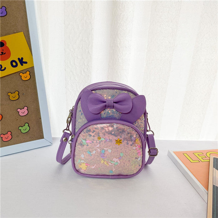 Wholesale Children's PU Sequined Backpack JDC-BP-JiaQ031 Backpack Bags 家庆 purple Wholesale Jewelry JoyasDeChina Joyas De China