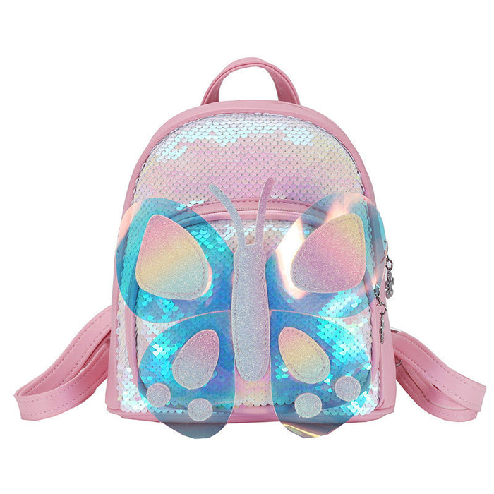 Wholesale Children's PU Sequined Butterfly Backpack JDC-BP-JiaQ024 Backpack Bags 家庆 Wholesale Jewelry JoyasDeChina Joyas De China