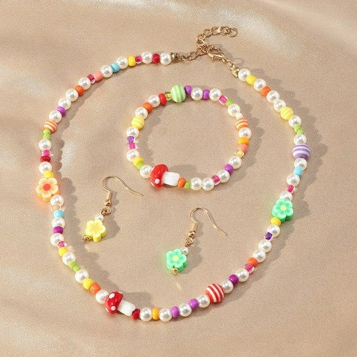 Wholesale Children's Resin Bracelet Necklace Earring Set JDC-NE-NZ024 Necklaces 鰓紩 Wholesale Jewelry JoyasDeChina Joyas De China