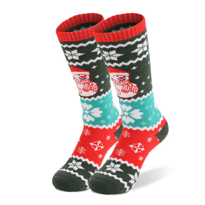 Wholesale Children's ski socks thick socks JDC-SK-LZL030 Sock 两只狼 green 26-29 Wholesale Jewelry JoyasDeChina Joyas De China