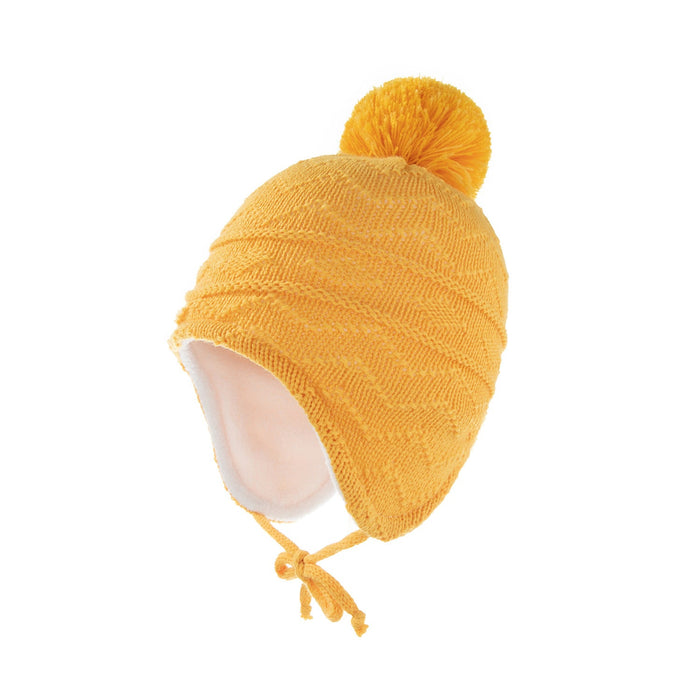 Wholesale children's solid color acrylic stripe hat JDC-FH-XB-021 FashionHat 小贝 yellow Wholesale Jewelry JoyasDeChina Joyas De China