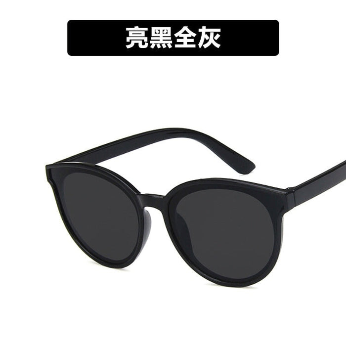 Wholesale children's UV protection round frame sunglasses JDC-SG-KD131 Sun Glasses 珂盾 Bright black all grey Wholesale Jewelry JoyasDeChina Joyas De China