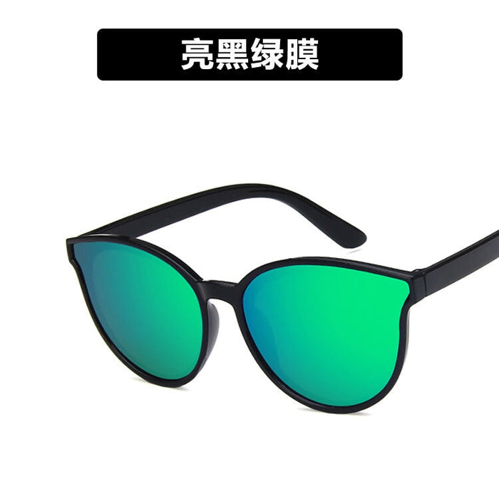 Wholesale children's UV protection round frame sunglasses JDC-SG-KD131 Sun Glasses 珂盾 Bright black green film Wholesale Jewelry JoyasDeChina Joyas De China
