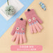 Wholesale Children's Warm Crystal Mink Knitted Gloves JDC-GS-RH004 Gloves 润赫 pink Children Wholesale Jewelry JoyasDeChina Joyas De China