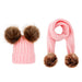 Wholesale children's wool knitted hat and scarf set JDC-FH-GSJN003 Fashionhat JoyasDeChina Pink suit Wholesale Jewelry JoyasDeChina Joyas De China