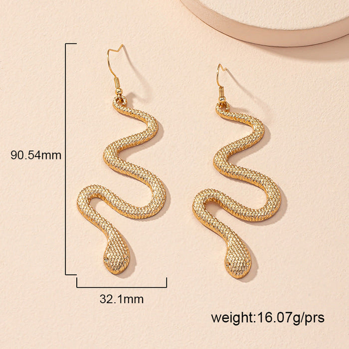 Wholesale Chinese Zodiac Snake Earrings JDC-ES-AYN343 Earrings JoyasDeChina E2197- curved snake. Wholesale Jewelry JoyasDeChina Joyas De China