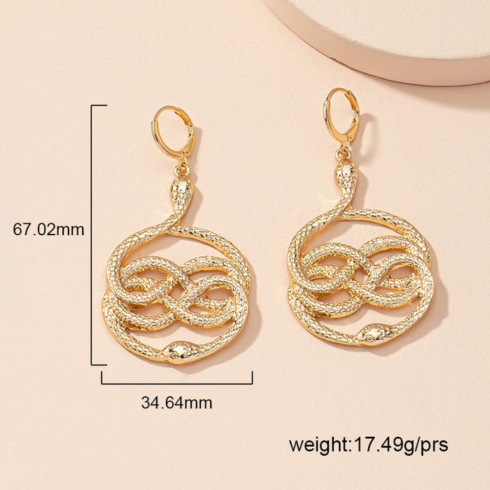 Wholesale Chinese Zodiac Snake Earrings JDC-ES-AYN343 Earrings JoyasDeChina E2199- chain snake. Wholesale Jewelry JoyasDeChina Joyas De China