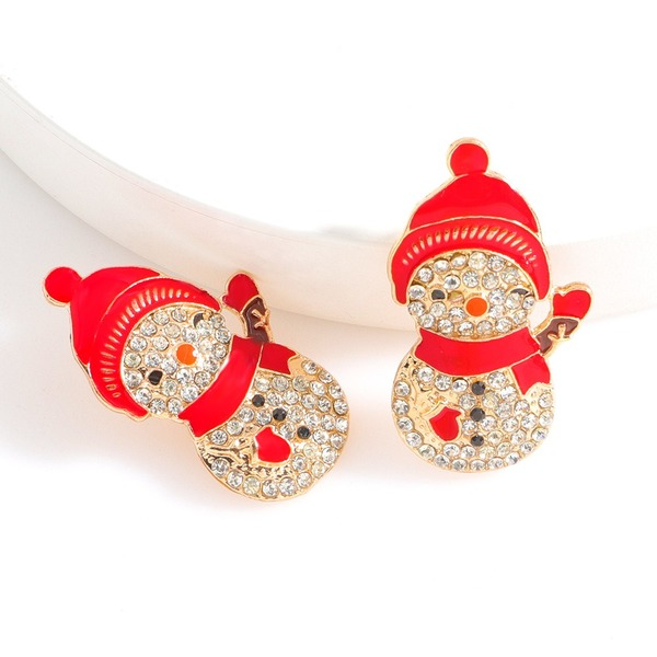 Wholesale Christmas Alloy Diamond Shiny Cartoon Earrings JDC-ES-JQ151 Earrings JoyasDeChina Wholesale Jewelry JoyasDeChina Joyas De China