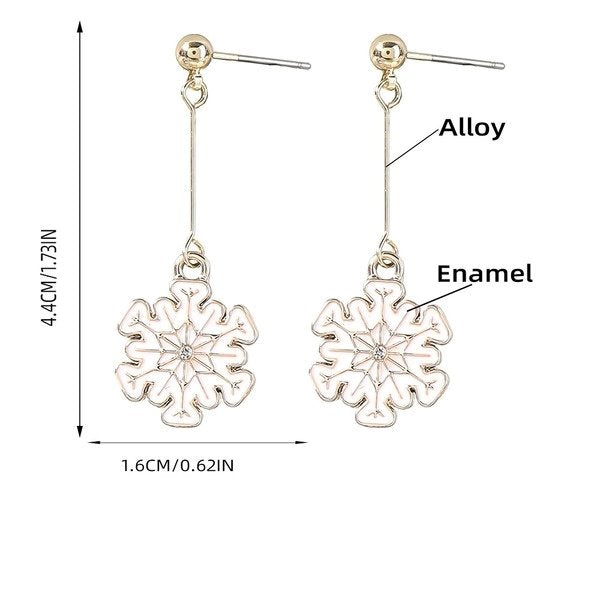 Wholesale Christmas Alloy Enamel Snowflake Earrings JDC-ES-JL664 Earrings ?鹄? Wholesale Jewelry JoyasDeChina Joyas De China