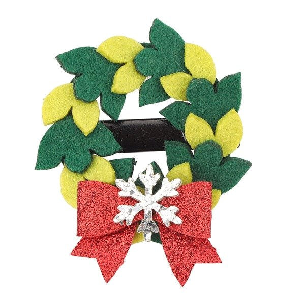 Wholesale Christmas Alloy Flannel Garland Bow Hair Clips JDC-HC-JL050 Hair Clips 氿乐 Wholesale Jewelry JoyasDeChina Joyas De China