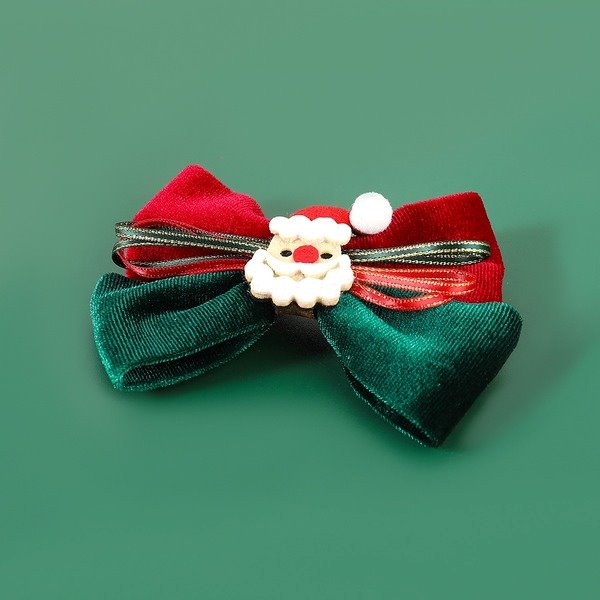 Wholesale Christmas Alloy Flannel Santa Bow Hair Clips JDC-HC-JL057 Hair Clips 氿乐 Wholesale Jewelry JoyasDeChina Joyas De China