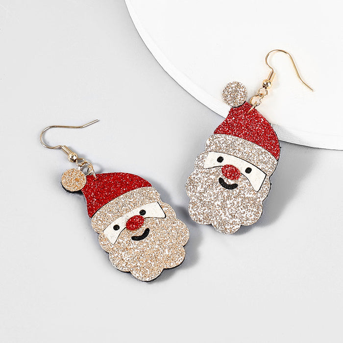 Wholesale Christmas Alloy Flannel Santa Earrings JDC-ES-JL657 Earrings ?鹄? gold Wholesale Jewelry JoyasDeChina Joyas De China