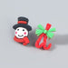 Wholesale Christmas Alloy Resin Snowman Cane Earrings JDC-ES-JL656 Earrings ?鹄? Wholesale Jewelry JoyasDeChina Joyas De China