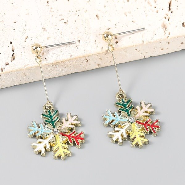 Wholesale Christmas Alloy Rhinestone Snowflake Earrings JDC-ES-JL652 Earrings ?鹄? Wholesale Jewelry JoyasDeChina Joyas De China