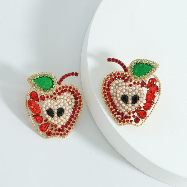 Wholesale Christmas Apple Earrings JDC-ES-V134 Earrings JoyasDeChina Wholesale Jewelry JoyasDeChina Joyas De China