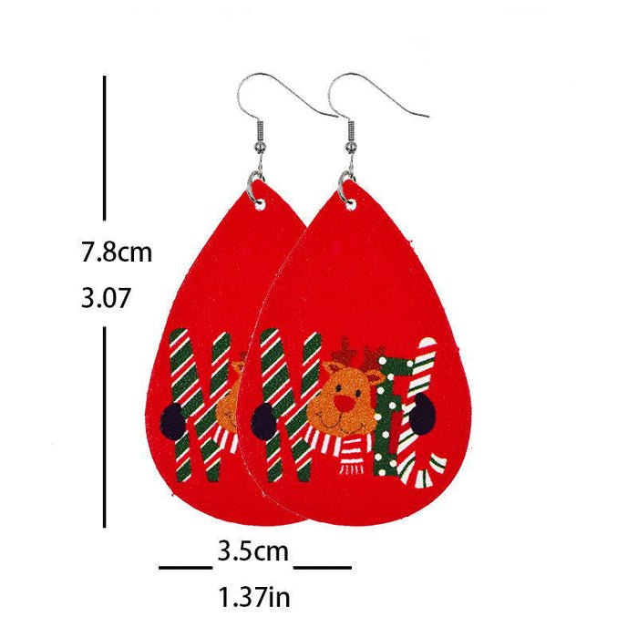 Wholesale christmas artificial leather earrings JDC-ES-ZL006 Earrings JoyasDeChina Wholesale Jewelry JoyasDeChina Joyas De China