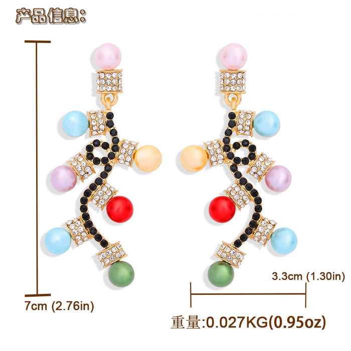 Wholesale Christmas Beads Snowman Diamond Alloy Earrings JDC-ES-JQ171 Earrings JoyasDeChina Wholesale Jewelry JoyasDeChina Joyas De China